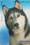 Carte Orange JAPON - Série KIOSK - ANIMAL - CHIEN - HUSKY - SIBERIAN HUSKIE DOG - JAPAN Prepaid JR Card - 1254 - Hunde