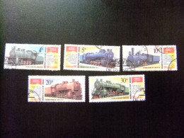 111 RUSIA RUSSIE 1986 / TRANSPORTE TRENES / YVERT 5347 / 5351 FU - Used Stamps