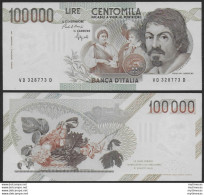 1990 Italia Lire 100.000 Caravaggio I Tipo FDS Rif. BI 84D Gigante - Otros & Sin Clasificación