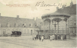 Rousbrugge-haringhe Grand'place  Hotel De L'aigle  Arret Du Tram  Kiosque Animée - Poperinge