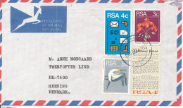 South Africa RSA Air Mail Cover Sent To Denmark 26-3-1976 - Airmail