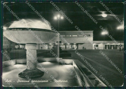 Asti Città Stazione Chiaro Di Luna PIEGHE Foto FG Cartolina KB2932 - Asti