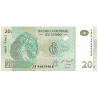 Billet, Congo Republic, 20 Francs, 2003, 2003-06-30, NEUF - República Del Congo (Congo Brazzaville)