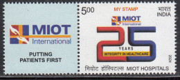 My Stamp MIOT - Madras Institute Of Orthopaedics And Traumatology, Health, Medicine, Helping Hand, India MNH 2024 - Unused Stamps