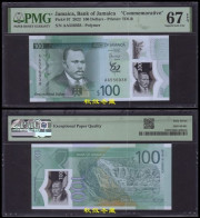 Jamaica 100 Dollars 2023, Polymer, Commemorative, AA Prefix, PMG67 - Jamaique