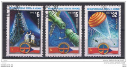 RUSSIA:  1978  COOPERAZIONE  SPAZIALE  -  S. CPL. 3  VAL. US. -  YV/TELL. 4463/65 - Usati