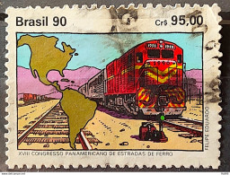 C 1696 Brazil Stamp Panamerican Congress Of Road Roads Map 1990 Circulated 2 - Oblitérés