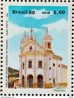 C 1669 Brazil Stamp Religious Architecture Religion Church Our Lady Of Rosario Ouro Black MG 1990 - Ongebruikt