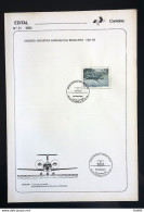 Brochure Brazil Edital 1990 21 Brazilian Aeronautical Industry Airplane CBA 123 With Stamp CPD SP Sao José Dos Campos - Lettres & Documents