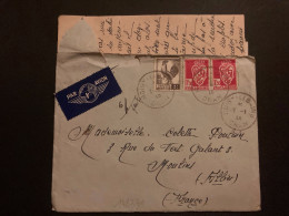 LETTRE Par Avion TP COQ D'ALGER 2F + BLASON 1F50 X2  OBL.7-1 46 NOISY LES BAINS - 1944 Coq Et Marianne D'Alger