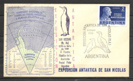 Argentina 1961 , Antarctic Expo San Nicolas , Peguin Mark And Cancellation - Other & Unclassified