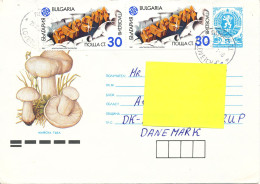 Bulgaria Uprated Postal Stationery Cover Sent To Denmark 25-11-1991 - Covers