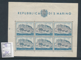 ST. MARINO SASSONE 8 MNH A LACK OF GUM AT THE TOP NORMAL FOR THIS BLOCK - Blocks & Sheetlets