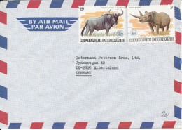 Burundi Air Mail Cover Sent To Denmark 1983 WWF Stamps With Panda Logo - Lettres & Documents
