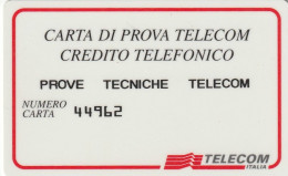 CARTA DI PROVA TELECOM CREDITO TELEFONICO  (CZ1432 - Test- Und Dienst-TK