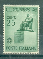 ITALIE - N°447* MH Avec Trace De Charnière SCAN DU VERSO - 150°anniversaire De La Naissance Du Compositeur Rossini. - Mint/hinged