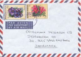 Burundi Air Mail Cover Sent To Denmark 1988 ?? Flowers Sanpaulia And Clivia - Luchtpost