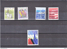 SUISSE 1991 Yvert 1366 + 1387-1388 + 1389-1390 Oblitéré, Cote : 2,85 Euros - Oblitérés