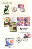 4 Cartas  Con Matasellos Commemorativo De Feria Nacional Del Sello Mercado Filatelico. - Lettres & Documents