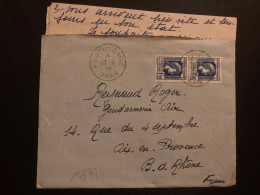 LETTRE Pour REYNAUD Roger Gendarmerie De L'Air AIX (13) TP MARIANNE D'ALGER 1F50 Paire OBL.17-6 46 NOISY LES BAINS - 1944 Coq Et Marianne D'Alger