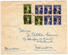 Schweiz 1931, 5er-Block 3 C.3x5 C. Tellknabe Auf Brief V. Altstetten N. Norwegen - Briefe U. Dokumente