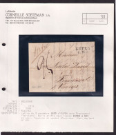 DDFF 760 -- CANTONS DE L'EST - Lettre Précurseur Linéaire EUPEN 6 NOV. 1833 Vers FRANCOMONT - Signée Mayer - 1830-1849 (Independent Belgium)