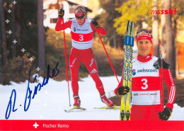 Autogramm AK Langläufer Remo Fischer Schweiz Arve Mols Bäretswil Hinwil Olympia Schweiz Switzerland Cross-country Skiing - Autografi