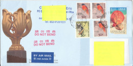 Hong Kong Cover Sent Air Mail To Denmark 14-10-2009 With Topic Stamps 1 Of The Stamps Is Damaged - Covers & Documents