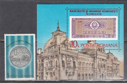 Romania 1987 - Circulating Romanian Banknotes And Coins, Mi-Nr. 4339+Bl. 233, MNH** - Unused Stamps