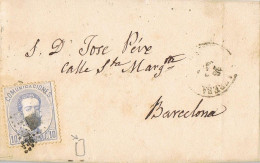 54883. Carta Entera MANRESA (Barcelona) 1873. AMADEO. Sello VARIEDAD 121A - Covers & Documents