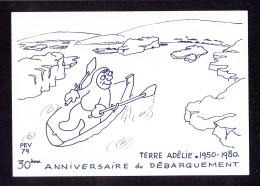 CP PEV NEUVE - 30e ANNIVERSAIRE DU DEBARQUEMENT EN TERRE ADELIE 1950/1980 - Covers & Documents