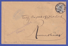 Württemberg 20Pfg Mi.-Nr. 116b Als EF Auf Brief Von TETTNANG Nach Ravensburg  - Lettres & Documents