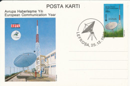 Cyprus Turkey Carte Postale Stationary 25-12-1988 European Communication Year - Briefe U. Dokumente