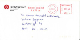 Norway Cover With Meter Cancel Oslo 27-12-2001 (Rikshospitalet Rikets Hospital I 175 Ar) - Covers & Documents