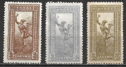 GREECE 1901 Flying Hermes 2 - 3 - 5 Dr. Vl. 190 - 191 -192 MH - Unused Stamps