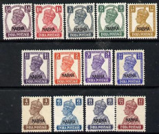 Indian States - Nabha 1941-45 KG6 Opt'd Set Of 13 Complete Mounted Mint SG 105-17 - Nabha
