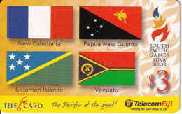 TARJETA DE LAS FIJI CON UNAS BANDERAS (BANDERA-FLAG) SOUTH PACIFIC GAMES SUVA 2003 - Fidji