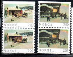 NORWAY NORGE NORVEGIA NORVEGE 1983 CHRISTMAS NATALE NOEL WEIHNACHTEN NAVIDAD COMPLETE SET PAIR COPPIA SERIE COMPLETA MNH - Neufs