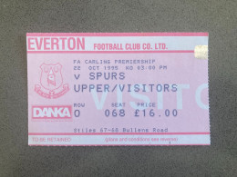 Everton V Tottenham Hotspur 1995-96 Match Ticket - Eintrittskarten