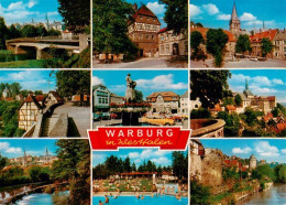 73935203 Warburg_Westfalen Orts Und Teilansichten Bruecke Schwimmbad Stadtmauer - Warburg