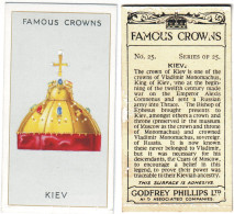 CR 8 - 25b Famous Crown, UKRAINE, King Of Kiev Vladimir MONOMACHUS - Godfrey Phillips -1938 - Phillips / BDV