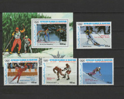 Mauritania 1988 Olympic Games Calgary Set Of 4 + S/s With Winners Overprint MNH - Hiver 1988: Calgary