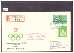 RECOMMANDE LAUSANNE BUREAU DE POSTE AUTOMOBILE - 50è DU CIO - OLYMPIQUE - Covers & Documents