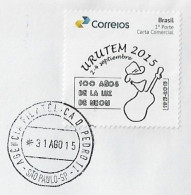 2015 Cover Personalized Stamp Urutem Uruguay Brazil Thematic Philatelic Exhibition 100 Years Neon Light Guitar Music Hat - Briefe U. Dokumente