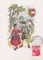 Carte Maximum Autriche Osterreich 1950 Costume Traditionnel - Cartes-Maximum (CM)