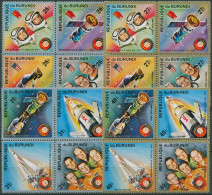 Burundi 1975 Amerikanisch-sowjetische Raumfahrt 1133/48 ZD A Postfrisch (C62474) - Unused Stamps