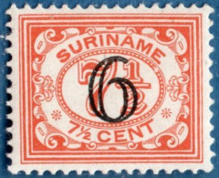 Suriname, 1930 Overprint 6 On 7½ C 1 Value MNH - Suriname ... - 1975