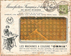 Enveloppe "à La Machine à Coudre Omnia" Et Bon Commande Manufacture Française D'Armes Et Cycles St Etienne 1934 - Sport En Toerisme