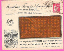 Enveloppe Bicyclettes Hirondelle Temps Pluvieux Manufacture Française D'Armes Et Cycles St Etienne 1931 - Sports & Tourism
