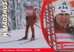 Autogrammkarte Madshus-AK Langläuferin Katerina Katka Neumannova Olympiasiegerin Písek Liberec Cross-country Skiing FIS - Handtekening